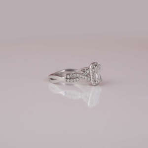 Radiant Cut Lab Created Diamond Halo Cluster Setting Engagement <b>Ring</b> 18KT Solid Gold Plated Conflict Free Diamond <b>Ring</b> - Product Image 6