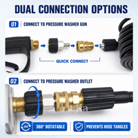 Nouveau kit de raccord rapide en laiton robuste M22 14/15 mm 3/8 pouce pour nettoyeur haute pression, adaptateur de déconnexion pour lavage haute pression