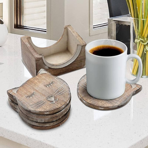 Cadeaux artisanaux en bois, sous-verres en bois personnalisés pour la bière, le café, les jus, les tasses à thé - Product Image 3