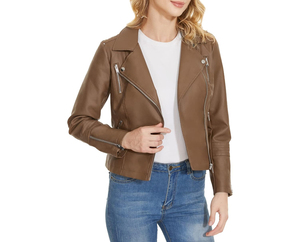 High Quality Wholesale <b>Women</b> Winter Leather <b>Jacket</b> Custom Design Full Sleeve Breathable Outdoor Street Wear Custom Color & Size - Product Image 3