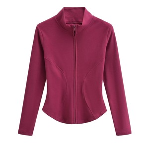 Haut de yoga personnalisé en spandex/nylon respirant, taille plus, vestes de fitness pour femmes, vêtements de sport confortables et doux, entraînement quotidien, demi-zip - Product Image 4