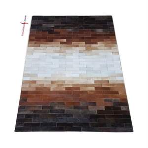 Alfombra de Cuero 100% Genuino de Lujo, Estilo Moderno, Cosida, Antideslizante, de Pelo Corto, Decoración Natural y Elegante para el Hogar - Product Image 1