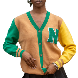 Norfolk State University Women's <b>Varsity</b> <b>Cardigan</b> Sweater Button-Up College Style Letterman Custom Embroidery Acrylic Custom - Product Image 2