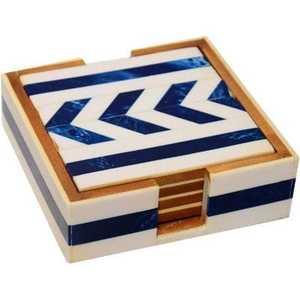 Handmade Bone Brass Inlay Custom 4-Piece <b>Wood</b> <b>Coaster</b> Set Buy Online in India-Premium Promotional <b>Coasters</b> Made in India - Product Image 4