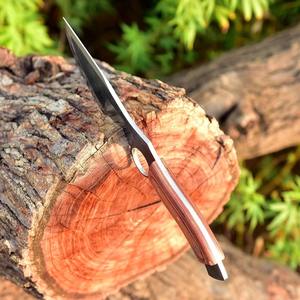 Traqueur de chasse en acier au carbone fait à la main couteaux à lame fixe poignée parfaite manche en bois gaine en cuir gratuite camping, couteau d'extérieur - Product Image 3