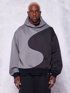 Sudaderas con capucha de gran tamaño para hombre, sudadera Vintage con lavado ácido, ropa informal holgada de algodón de felpa de peso pesado, sudaderas atléticas superiores - Product Image 3