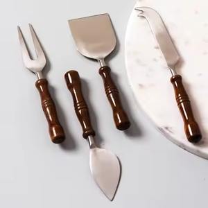 Ensemble de service à fromage haut de gamme en acier inoxydable avec poignée en marbre blanc et outils à fromage - Product Image 6