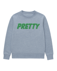 Sweat-shirt à col rond Denim08 Pretty Girl, vêtements de sororité grecque, pull rose et vert pour femmes, sororité universitaire, vêtements grecs décontractés - Product Image 3