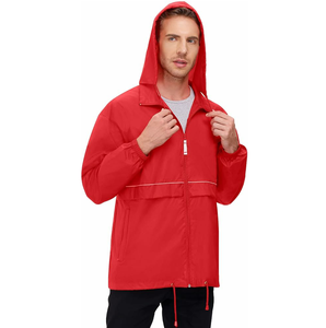 Vestes imperméables respirantes pour hommes imperméable imperméable avec capuche Veste de pluie réfléchissante pour hommes - Product Image 2