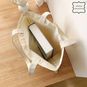 Bolso de compras de algodón con cinturón de hombro largo reutilizable con logotipo impreso personalizado, bolso de lona de gran capacidad para mujer - Product Image 4