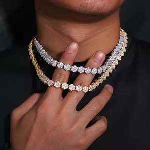 Bijoux Hip Hop entièrement en diamant chaîne à maillons cubains bijoux en diamant de laboratoire avec chaîne 14K pour hommes - Product Image 5