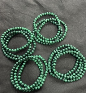 Pulsera de cristal de malaquita verde Natural de 6mm de alta calidad, colgante de ágata Soha elástico estirable, piedra de energía, mascota de piedras preciosas - Product Image 2