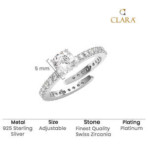 Anillos de Plata de Ley 925 de Primera Calidad para Mujer, Chapados en Rodio con Diamantes y Engaste de Bisel, Joyería para Hombre - Product Image 5
