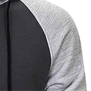 Sweat-shirt à capuche bicolore pour homme, manches raglan, gris foncé et gris clair, style athlétique, streetwear décontracté - Product Image 5