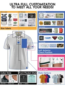 Polo de golf pour femme de qualité supérieure, entièrement imprimé, col rigide, personnalisable, avec fermeture 1/4 zip, col montant brodé et boutons pression perlés - Product Image 6