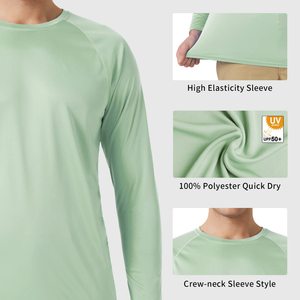 เสื้อว่ายน้ำผู้ชาย UPF rash GUARD เสื้อเชิ๊ตแขนยาวซับเหงื่อแห้งเร็วน้ำหนักเบากันรอยยับ - Product Image 4