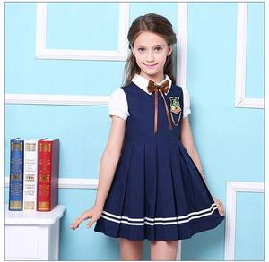 Vestido de Uniforme Escolar de Verano Oxford Personalizado para Niñas de Primaria, de una Pieza - Product Image 1