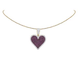 Nouveau Design Premium Qualité Plaqué Or 925 Argent Moissanite 4 CT VVS1-VVS2 Clarté Pendentif en Forme de Coeur Charme Style Hip Hop - Product Image 3