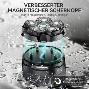 Afeitadora Eléctrica Recargable e Impermeable, Juego de Afeitado para Cabeza Calva con 160 Minutos de Duración de Batería, IPX7 Impermeable para Uso Facial - Product Image 6