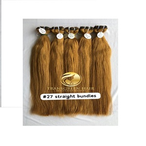 100% Calidad superior Visón camboyano Templo indio Virgen 22 ''Color #27 Extensión de paquetes rectos Proveedor indio de un solo donante - Product Image 1