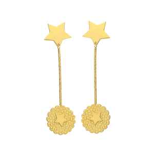 Recién llegado, pendientes dorados latkan con hermoso diseño de estrella, pendientes únicos, diseño étnico para mujeres y niñas - Product Image 1