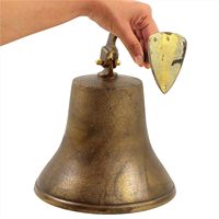 Navires en laiton antique massif de style rustique naufragé et cloches fonctionnelles décoratives de bateau cloches en laiton antique | Métal 7 pouces