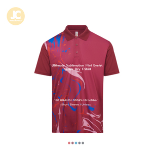 Premium Unisex 150gsm Cool Fit para Polo Ultimate Sublimation Mini Eyelet Microfiber Casual Woven Quick Dry CVC Unisex Polo - Product Image 1