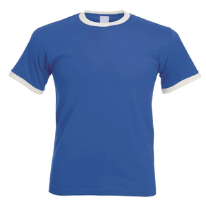 T-shirts Ringer Unisexe en Coton Tricoté de Haute Qualité 100% Coton, Coupe Classique Vintage, Fournisseur du Pakistan - Product Image 1