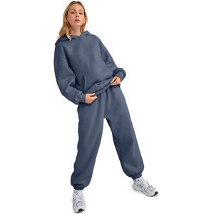 Nouveau design 2025 femmes survêtement uni noir coupe ajustée 100% coton polaire survêtement impression personnalisée pull sport femmes survêtement - Product Image 4