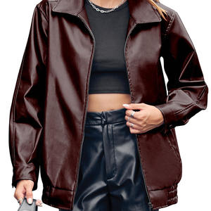 Women's <b>Jackets</b> 2025 Fashion New Arrival bomber Leather <b>Jacket</b> Women soft comfortable <b>lightweight</b> premium genuine - Product Image 2