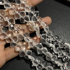 Perles en forme de cerf-volant en cristal de Quartz à facettes de haute qualité perles de fantaisie en pierres précieuses blanches pour la fabrication de bijoux - Product Image 1