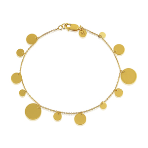 Pulsera lisa de cadena de eslabones de Plata de Ley 925 chapada en oro de alta calidad estilo clásico para regalo o fiesta - Product Image 3