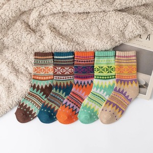 High and Premium Quality Autumn and Winter Cute Colorful Striped <b>Women</b> Warm Rabbit <b>Wool</b> <b>Socks</b> - Product Image 4