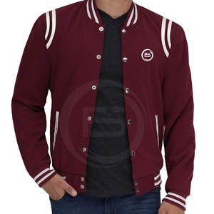 Chaqueta Ligera de Invierno con Cuello Alto y Logotipo Frontal, 100% Algodón Ecológico, Personalizada, Tipo Letterman para Hombre, Talla Adulto - Product Image 3
