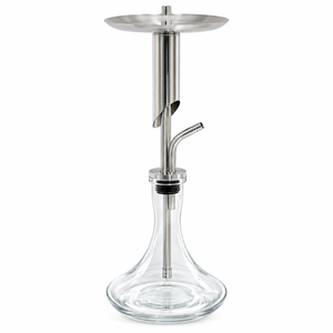 Set de Hookah de Acero Inoxidable de 58 cm, Base de Vidrio Plateada, Estilo Ruso, Pipa de Agua Shisha, Kit Completo con Manguera para Bar o Salón - Product Image 5