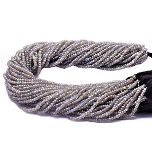 Cuentas facetadas de labradorita en forma de rondel de 3-4 mm, hilo azul y gris de 13.25 pulgadas para la fabricación de joyas - Product Image 6