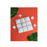 Jeu de société de table en marbre Tic Tac Toe Domino Set Tumbling Tower Solitaire Marble Brain Teaser Game set