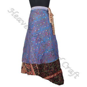 Nuevo Reversible Vintage Silk Magic 38 pulgadas Falda larga envolvente Tubo Reversible Falda envolvente Vintage Sari Vestidos de playa Bohemio Wrap - Product Image 2