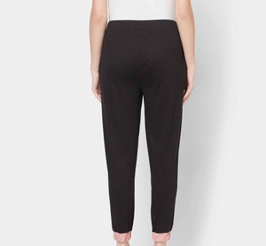 Women Color Blocked Jogger <b>Pants</b> Mid Waist Drawstring Casual Ankle-Length Geometric Panelled Knitted Cotton Spandex Regular Fit - Product Image 2