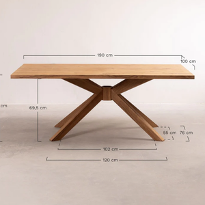 Mesa de comedor de 8 plazas de madera maciza para sala de estar, mesas de comedor elegantes y duraderas, producto - Product Image 5