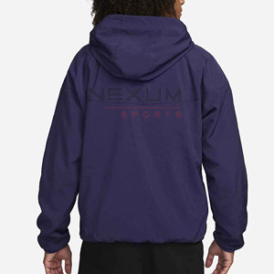 เสื้อกันลม2025มีฮู้ดสำหรับผู้ชายผ้าโพลีเอสเตอร์ปักโลโก้เสื้อแจ็คเก็ตกันลมเลือกได้ - Product Image 4