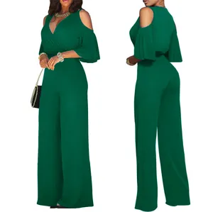 2023新款休闲女性两件套连身衣v领剪裁袖设计连身衣单件连身衣女性2023