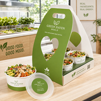 Ensemble d'emballages personnalisés pour bols alimentaires AT PACK avec boîte de transport à emporter, bols en papier jetables et emballages de livraison
