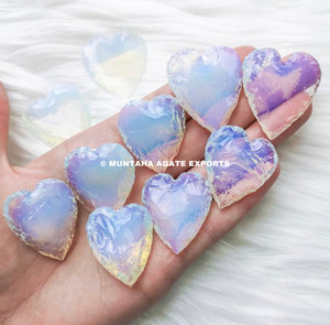 Mejor Venta de alta calidad al por mayor Flinted Rose Quartz Heart Murtaza Ágata Piedra preciosa hecha a mano Piedra semipreciosa Artesanía - Product Image 6