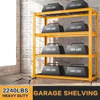 Étagères métalliques réglables à 4 niveaux pour garage, étagères de rangement industrielles pour sous-sol, entrepôt, 40 pouces de largeur x 19,5 pouces de profondeur x 59,5 pouces de hauteur