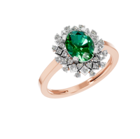 Bague de fiançailles pour femme en argent sterling 925, moissanite originale, halo en grappe, ovale, émeraude verte synthétique, zircon, 37 pierres