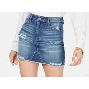 Mini-jupe décontractée à fleurs Tinseltown Junior, en jean bleu déchiré avec ceinture, taille 3 – Styles vintage sexy, coupe crayon, trapèze, droite pour l'automne - Product Image 3