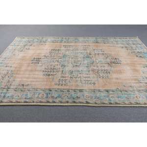 Alfombra Turca Vintage, Alfombra de 5.9x9 pies, Alfombra Azul de Lana Marroquí - Product Image 3