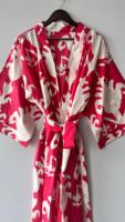 Belle main bloc imprimé coton Kimono Robe hiver Peignoir et Robe de douche ODM approvisionnement