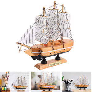 Nautique Marine Style En Bois Fabriqué À La Main Voilier Bateau Modèle Ornement Nautique Maison Bureau Décoration Navire Bateau Gif Article - Product Image 3
